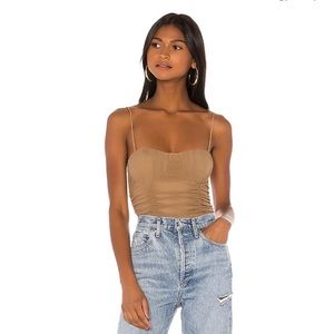 REVOLVE Lovers + Friends Albany Taupe Bodysuit S